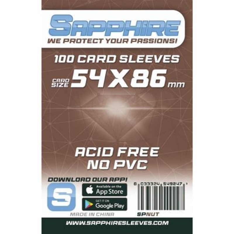 100 BUSTE PROTETTIVE 54X86 (mm) - SAPPHIRE NUT