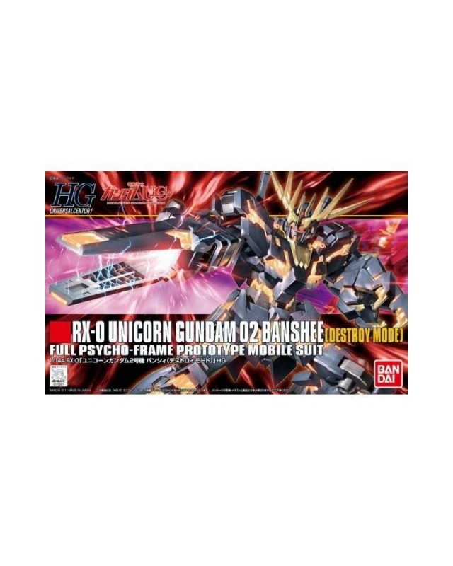 HIGH GRADE - UNICORN GUNDAM 02 BANSHEE (DESTROY MODE) MOBIL SUIT RX-0  - MODEL KIT 1/144 