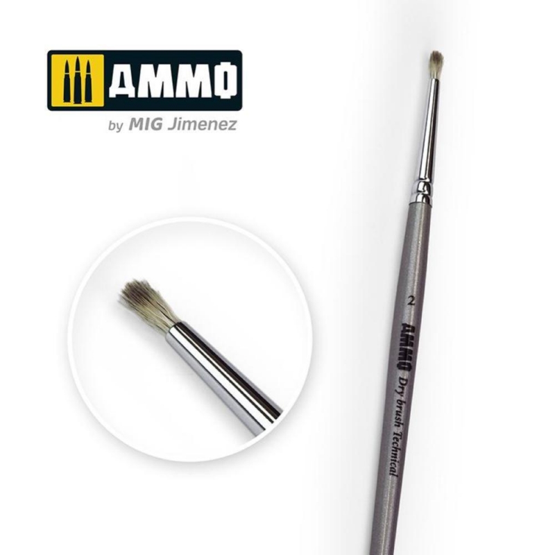 AMMO Soft touch - DRYBRUSH TECHNICAL PUNTA TONDA - Diametro 02