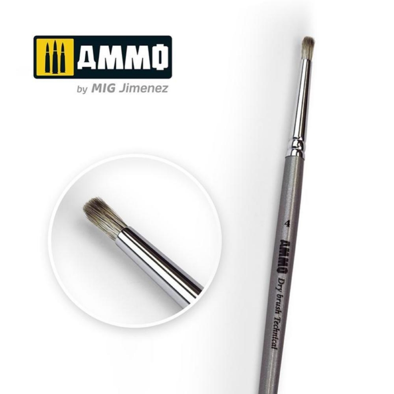 AMMO Soft touch - DRYBRUSH TECHNICAL PUNTA TONDA - Diametro 04