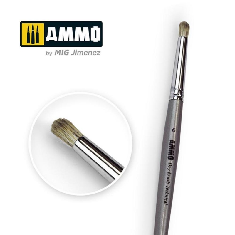 AMMO Soft touch - DRYBRUSH TECHNICAL PUNTA TONDA - Diametro 06