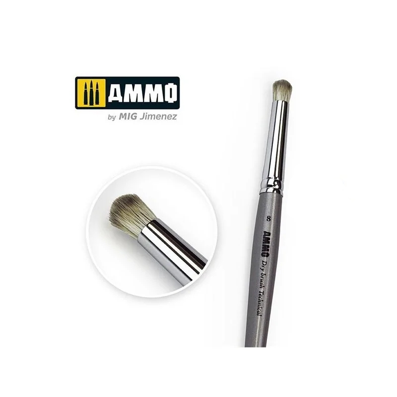 AMMO Soft touch - DRYBRUSH TECHNICAL PUNTA TONDA - Diametro 08